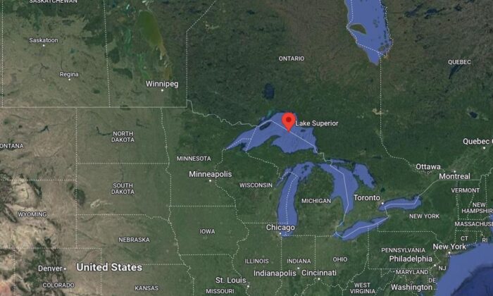 Lake Superior shown on a map. (Screenshot/Google Maps)