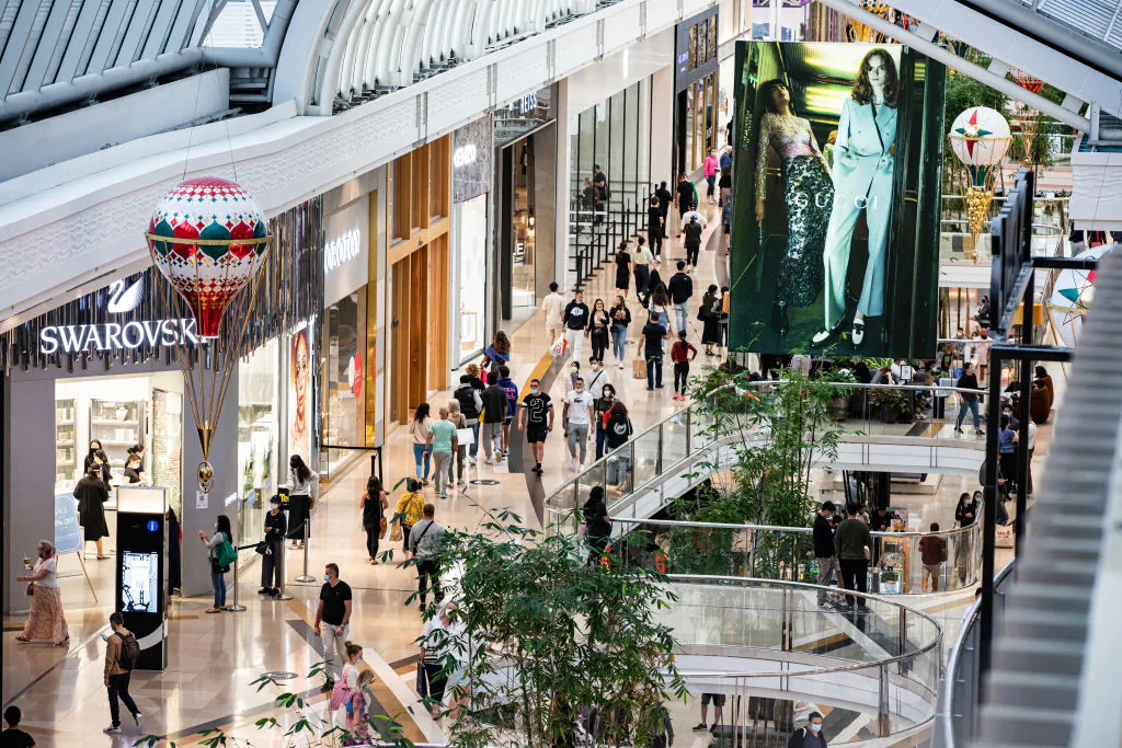 People shop at Chadstone during the Boxing Day sales in Melbourne, Australia on Dec. 26, 2021. (Diego Fedele/Getty Images)