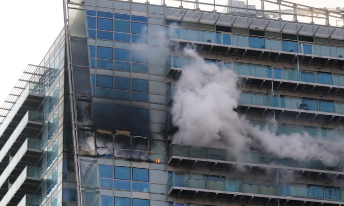 Fire Breaks out at Block of Flats and Offices in London