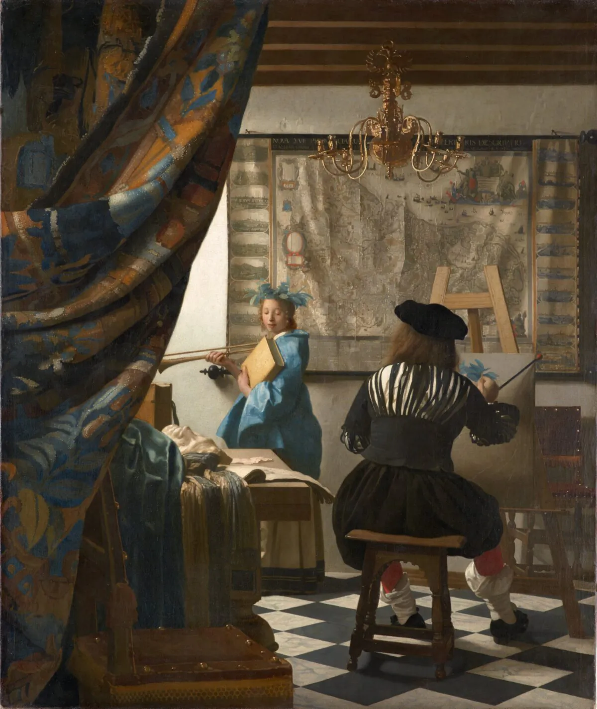 "The Art of Painting" or "Painter in his Studio" by Johannes Vermeer, 1666-1668. Oil on canvas.
Kunsthistorisches Museum, Vienna. (Public Domain)