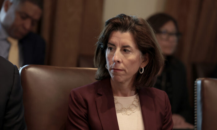 U.S. Commerce Secretary Gina Raimondo in the Cabinet Room of the White House in Washington on March 3, 2022. (Anna Moneymaker/Getty Images)