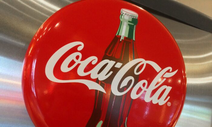 A Coca-Cola logo is seen in a restaurant in Washington, on May 1, 2016. (Karen Bleier/AFP via Getty Images)