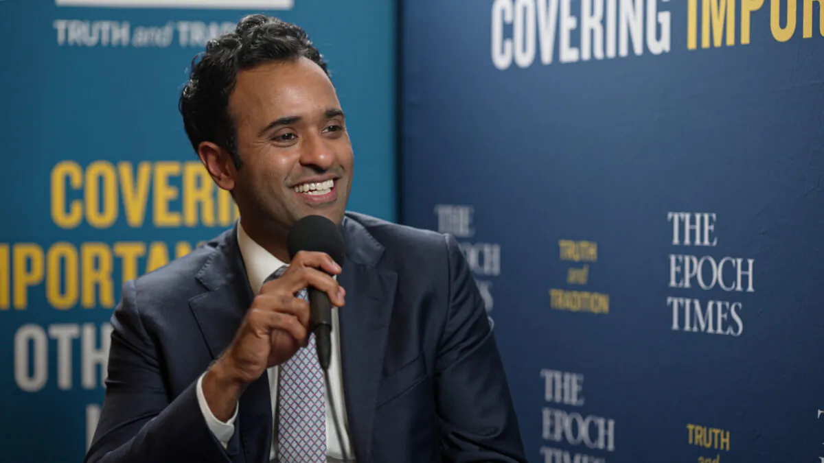 Vivek Ramaswamy, founder of a multi-billion dollar pharmaceutical company and author of “Woke, Inc.: Inside Corporate America's Social Justice Scam," in Orlando, Fla. on March 8, 2022. (Tal Atzmon/The Epoch Times)