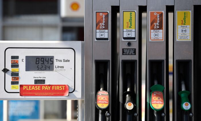 A shell station in Manchester on March 8, 2022. (Oli Scarff/AFP via Getty Images)