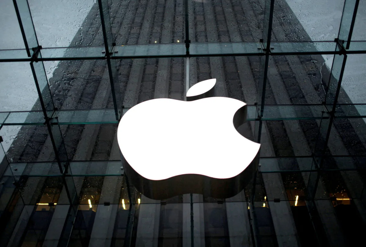The Apple Inc. logo is seen in the lobby of New York's flagship Apple store on Jan. 18, 2011. (Mike Segar/Reuters)
