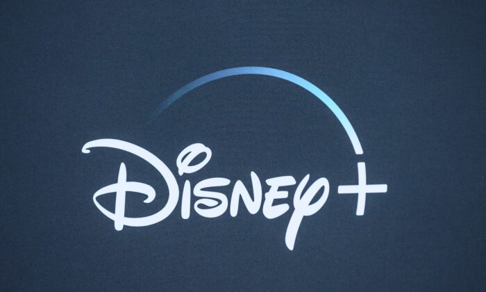 The Disney+ logo is seen at El Capitan theatre in Hollywood, Los Angeles on Nov. 13, 2019. (Nick Agro/AFP via Getty Images)