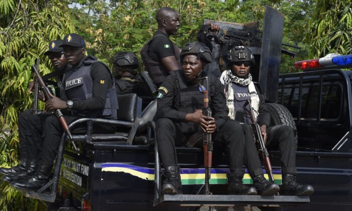 Nigerian policemen are seen in a file photo. (Pius Utomi Ekpei/AFP via Getty Images)