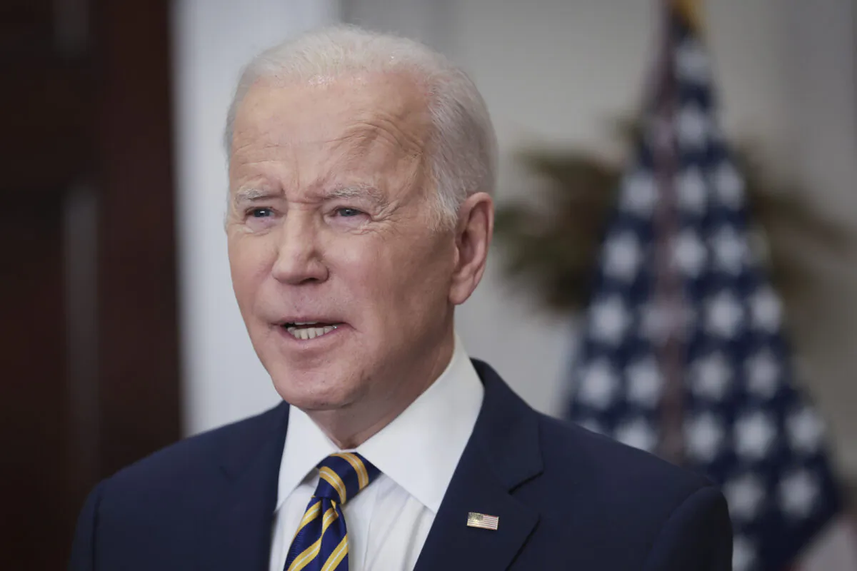 President Joe Biden speaks in Washington, on March 8, 2022. (Win McNamee/Getty Images)