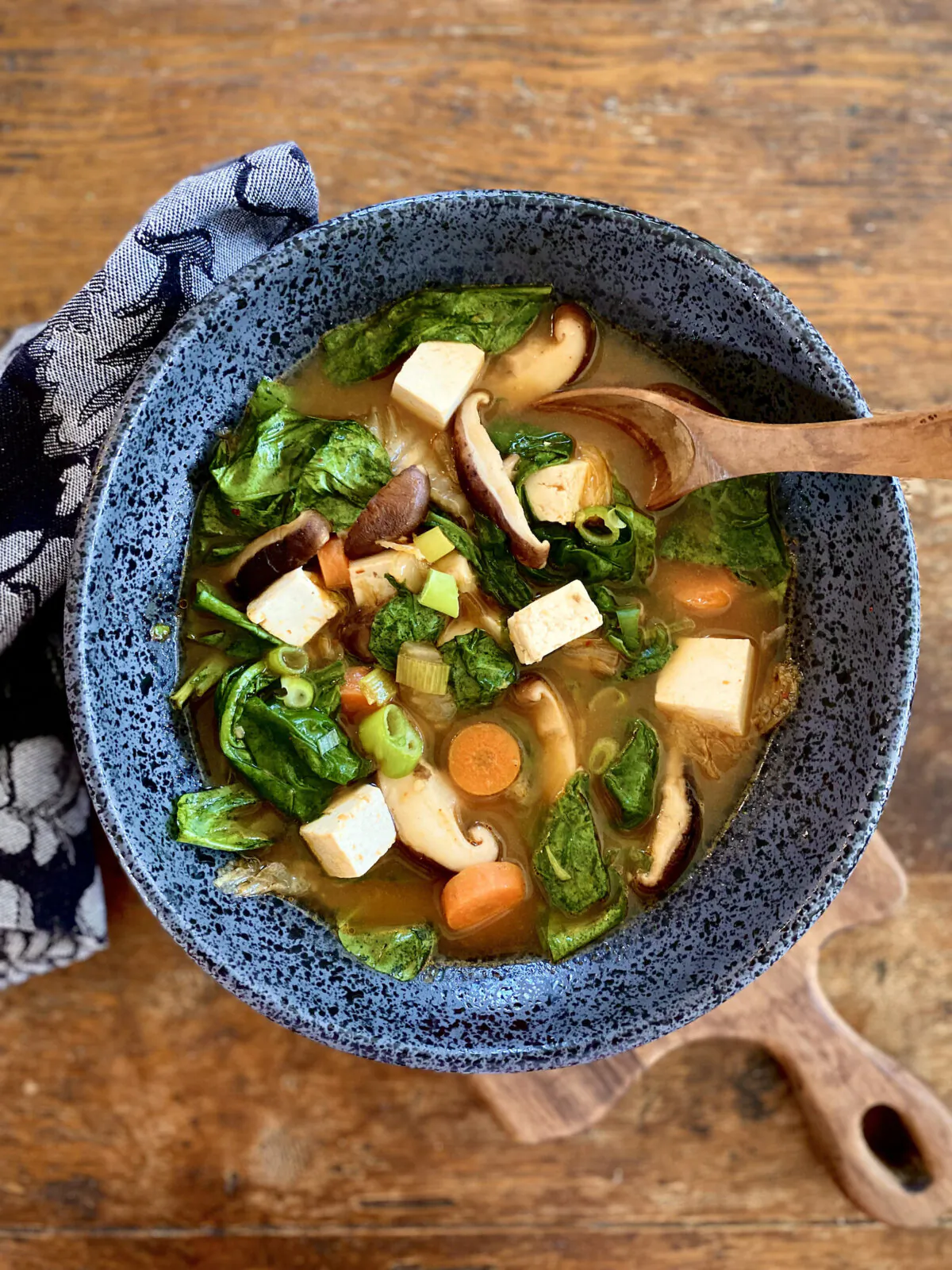 Inspired by Korean kimchi jjigae, this nourishing soup is packed with umami thanks to kimchi, gochujang, and shiitake mushrooms. (Lynda Balslev for Tastefood)