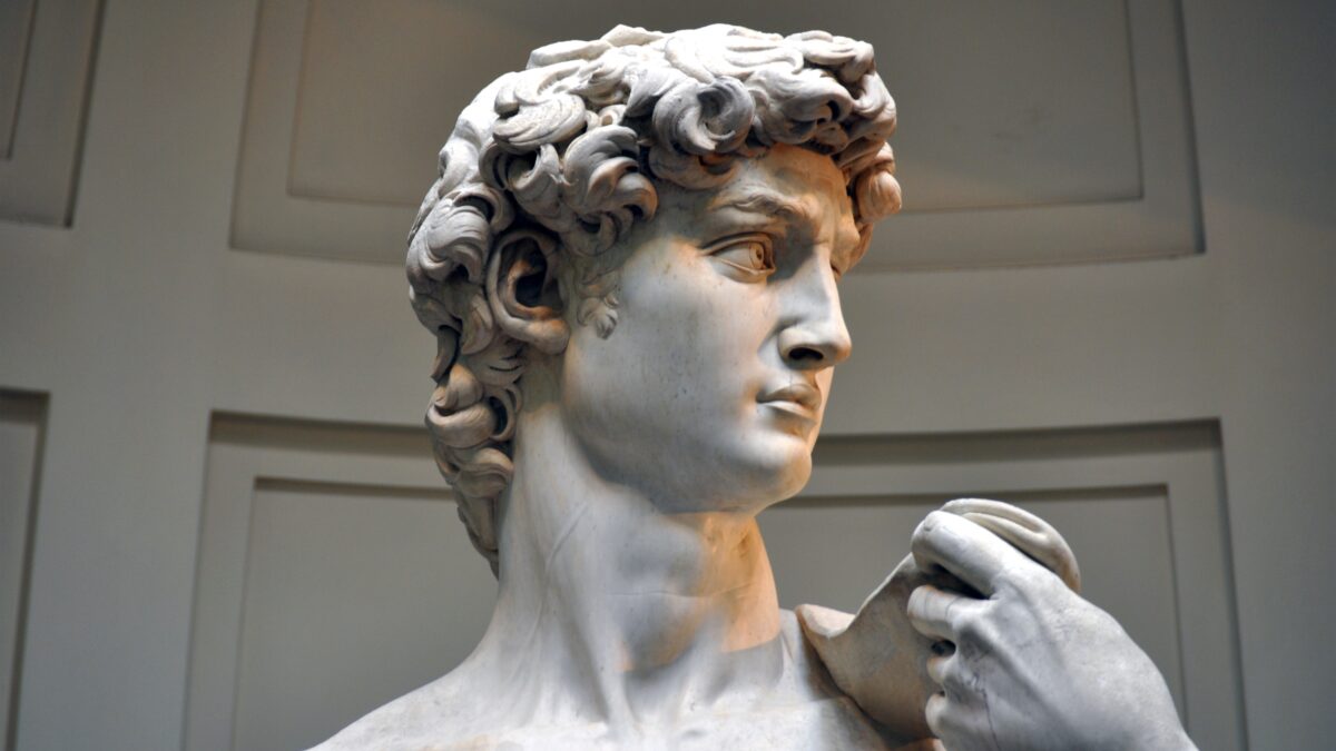 David, Michelangelo. "Yes, we can,” say the eyes of Renaissance Man. (Cameron Hewitt, Rick Steves' Europe)