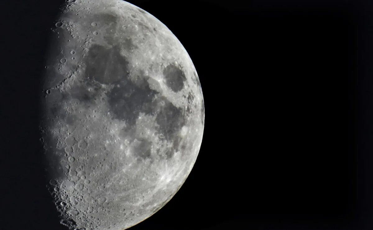 Impact craters cover the surface of the moon, seen from Berlin, on Jan. 11, 2022. (Michael Sohn/AP Photo)