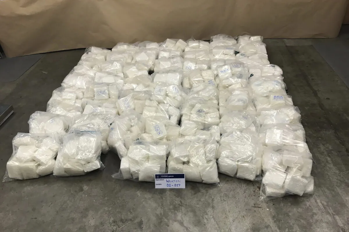 Some of the 613 kg. (1,351 lb.) of methamphetamine that the New Zealand Police seized in Auckland, New Zealand, on display in an undated photo. (New Zealand Police via AP)