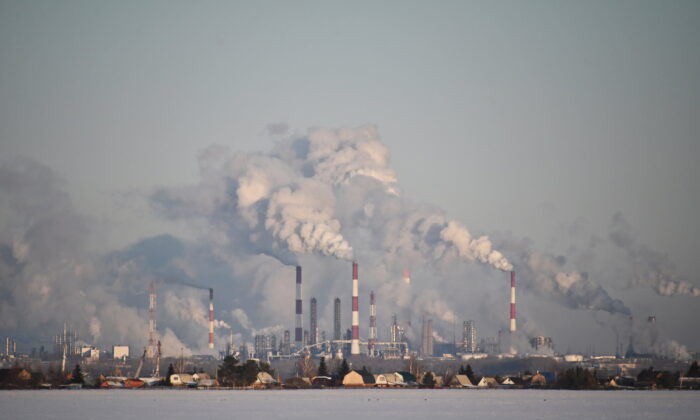 A view shows the Gazprom Neft's oil refinery in Omsk, Russia, on Feb. 10, 2020. (Alexey Malgavko/Reuters)