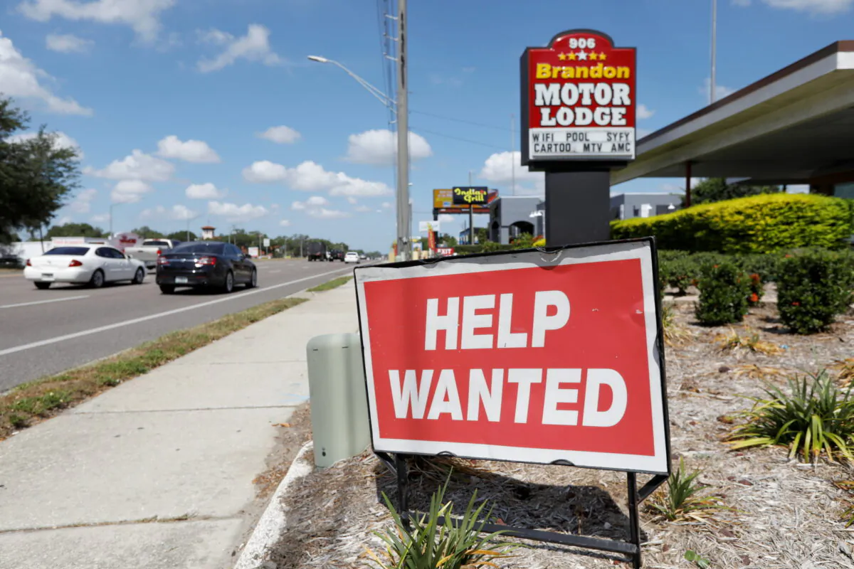 A Brandon Motor Lodge displays a 'Help Wanted' sign in Brandon, Florida, on June 1, 2021.  (Octavio Jones/REUTERS)