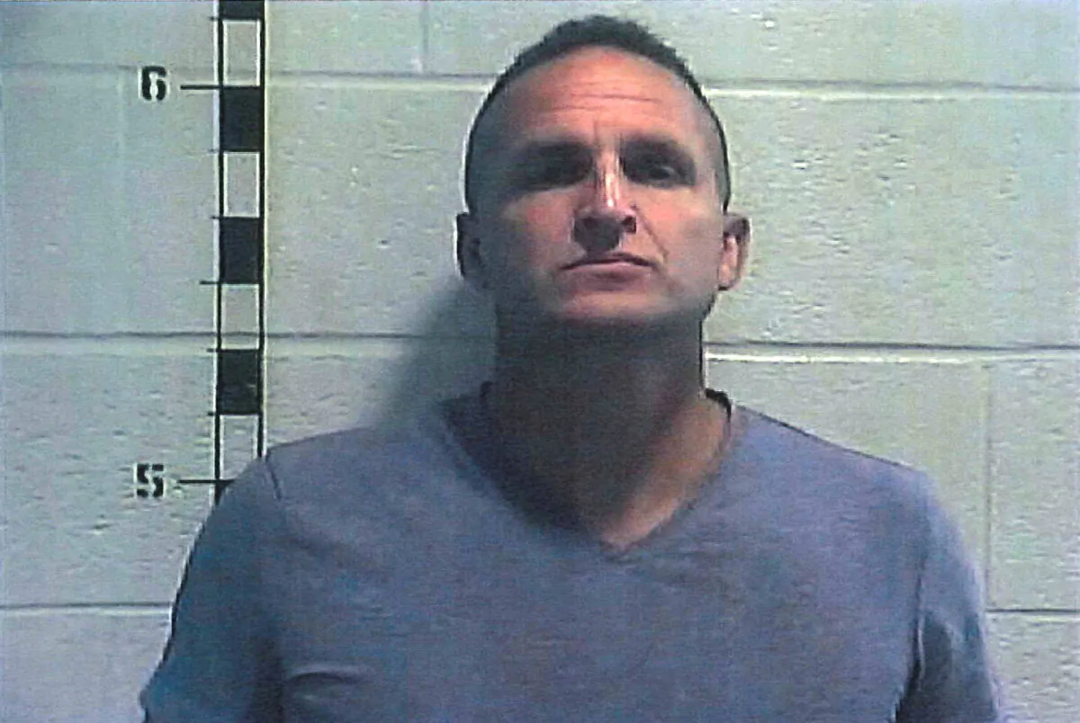 Former Louisville police detective Brett Hankison poses for a booking photograph at Shelby County Detention Center in Shelbyville, Ky., on Sept. 23, 2020. (Shelby County Detention Center via Reuters)