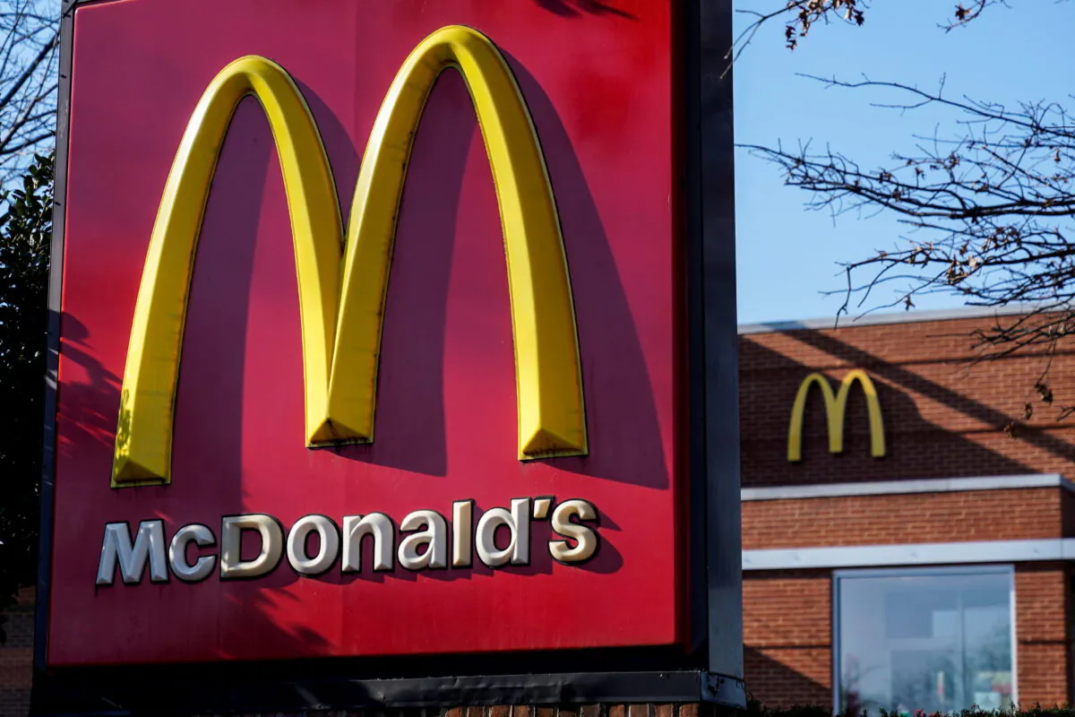 The logo for McDonald's restaurant is seen in Arlington, Va. on Jan. 27, 2022. (Joshua Roberts/Reuters)