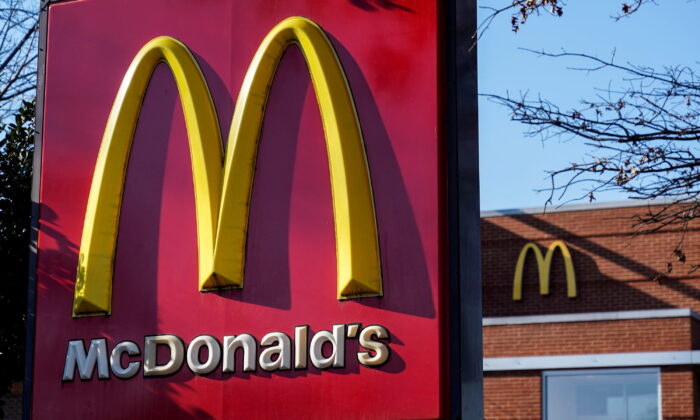 The logo for McDonald's restaurant is seen in Arlington, Va. on Jan. 27, 2022. (Joshua Roberts/Reuters)
