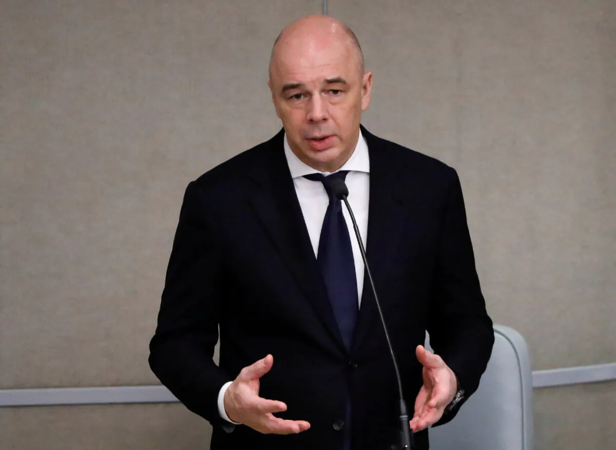 Russian Finance Minister Anton Siluanov delivers a speech during a session of the lower house of parliament in Moscow, Russia, on March 11, 2020. (Evgenia Novozhenina/Reuters)