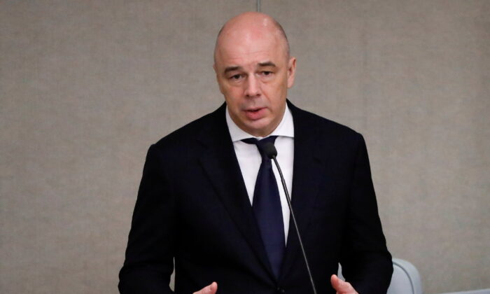 Russian Finance Minister Anton Siluanov delivers a speech during a session of the lower house of parliament in Moscow, Russia, on March 11, 2020. (Evgenia Novozhenina/Reuters)