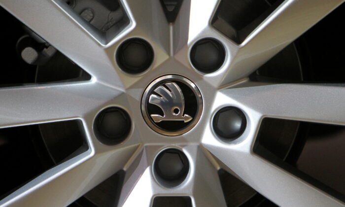 A logo is seen on a wheel of a Skoda Octavia car after a presentation of the company's annual results in Mlada Boleslav on March 20, 2013. (David W Cerny/Reuters)