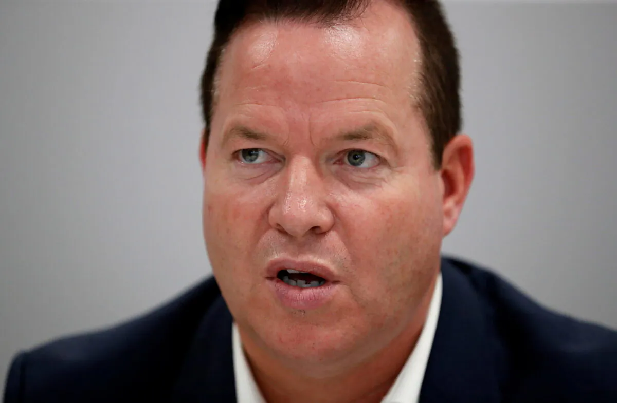Board chairman of the German Eastern Business Association (OAOEV) Oliver Hermes is pictured during an interview with Reuters in Berlin, Germany, on Oct. 16, 2019.     (Fabrizio Bensch/Reuters)