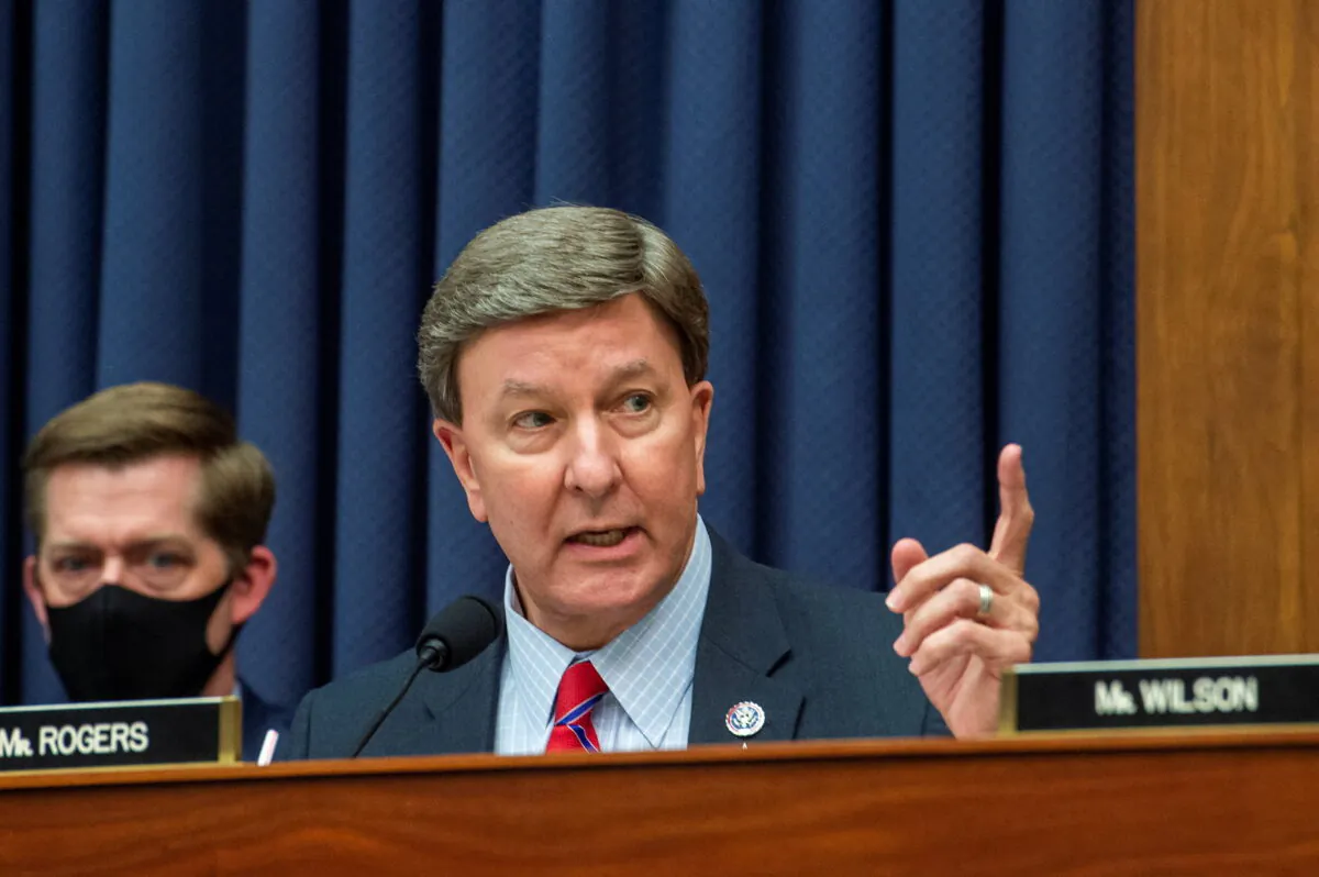 Rep. Mike Rogers (R-Ala.), ranking member of the House Armed Services Committee, gestures during committee's hearing on "Ending the U.S. Military Mission in Afghanistan" in the Rayburn House Office Building in Washington, Sept. 29, 2021. (Rod Lamkey/Pool via Reuters/File Photo)