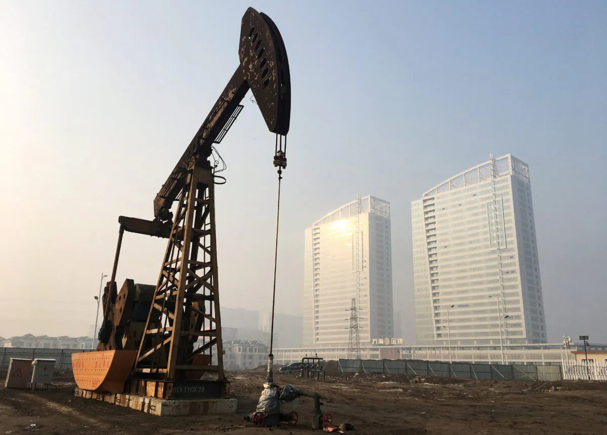 A pumpjack is seen at the Sinopec-operated Shengli oil field in Dongying, Shandong Province, China, on Jan. 12, 2017. (Chen Aizhu/Reuters)
