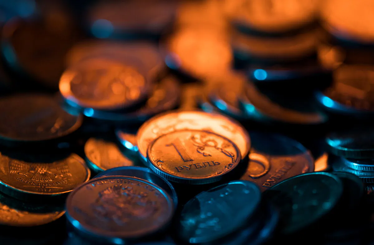 Russian rouble coins in a picture illustration taken on Oct. 26, 2018. (Maxim Shemetov/Reuters)