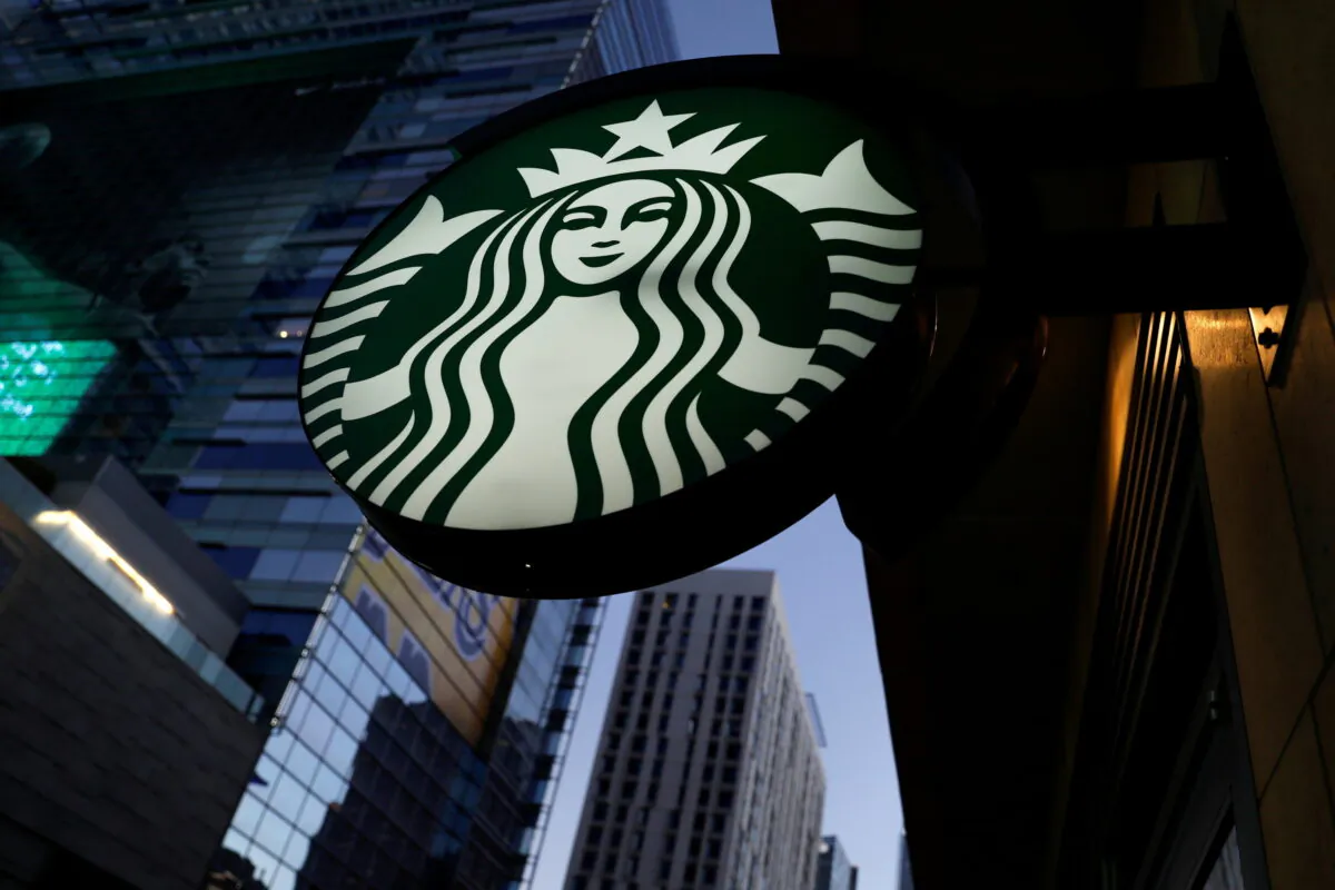 A Starbucks sign on one of the company's stores in Los Angeles on Oct. 19, 2018. (Mike Blake/Reuters)