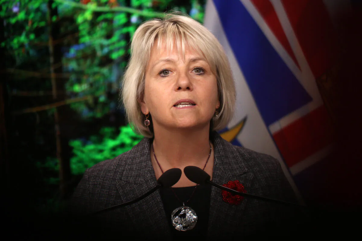 Provincial health officer Dr. Bonnie Henry speaks during a press conference at the legislature in Victoria on Nov. 1, 2021. (Chad Hipolito/The Canadian Press)
