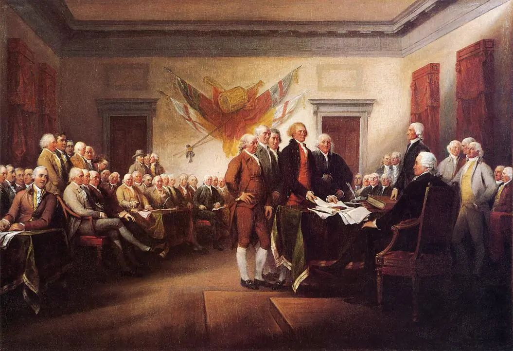“The Declaration of Independence, July 4, 1776,” circa 1792, by John Trumbull. Oil on canvas, 20.9 inches by 31 inches. Trumbull Collection to 1832. Yale University Art Gallery, New Haven, Conn. (Public Domain)