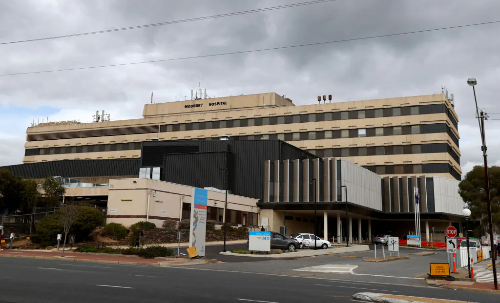 General view of the Modbury Hospital in Adelaide, Australia on July 21, 2021. (Photo by Kelly Barnes/Getty Images)