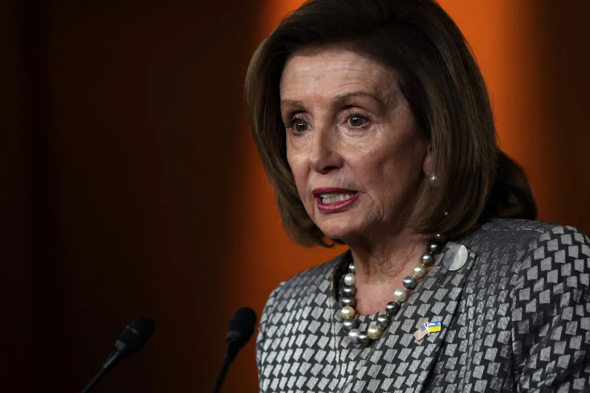 U.S. Speaker of the House Rep. Nancy Pelosi (D-Calif.) speaks during her weekly news conference at the U.S. Capitol in Washington, DC. On March 3, 2022. (Alex Wong/Getty Images)