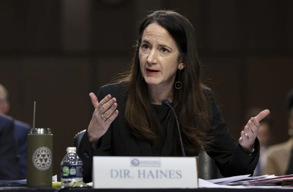 Director of National Intelligence (DNI) Avril Haines testifies before the Senate Intelligence Committee in Washington on March 10, 2022. (Kevin Dietsch/Getty Images)
