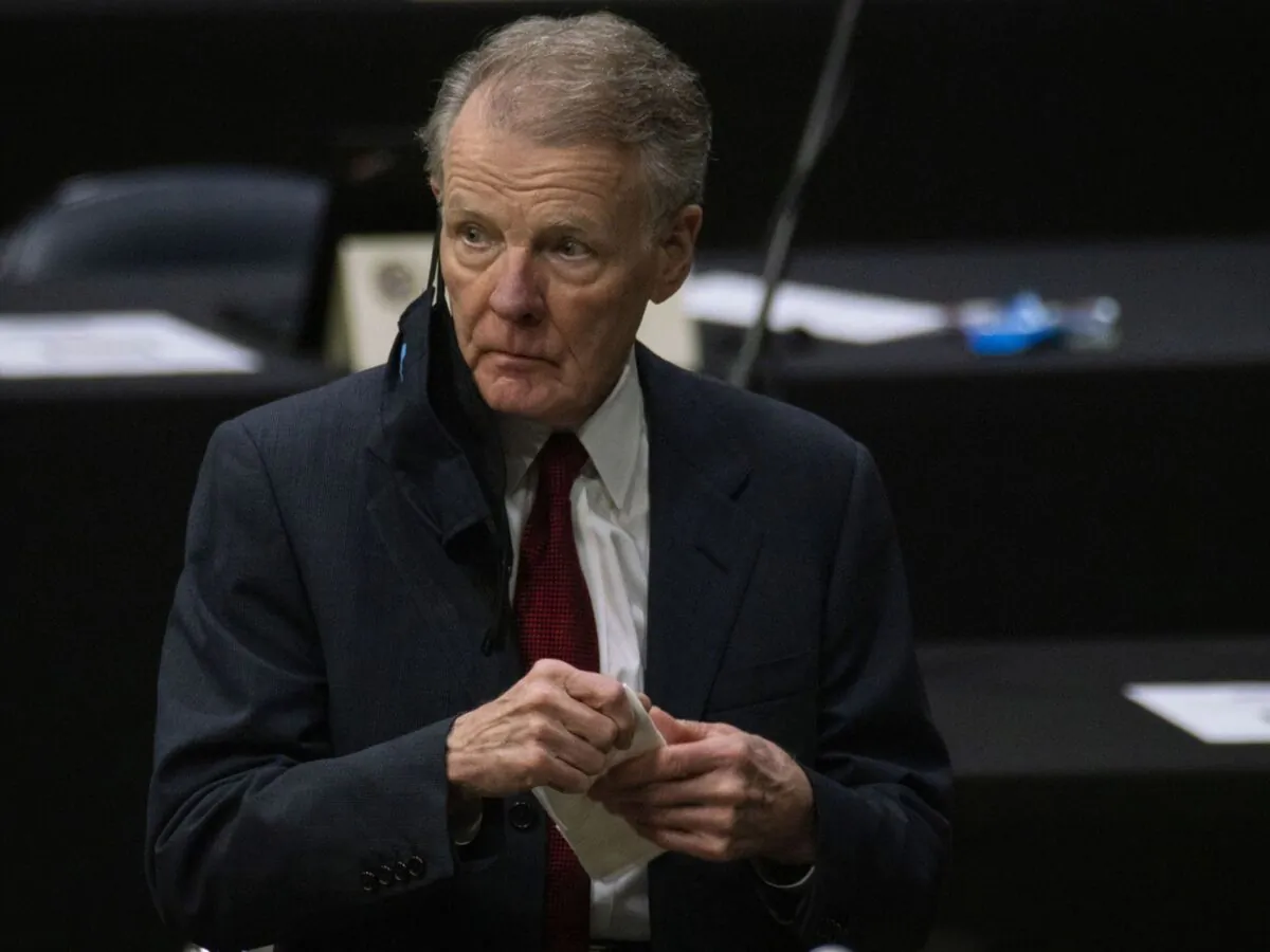 Michael Madigan on the floor as the Illinois House of Representatives convenes at the Bank of Springfield Center, in Ill., on Jan. 8, 2021. (E. Jason Wambsgans/Chicago Tribune/TNS)