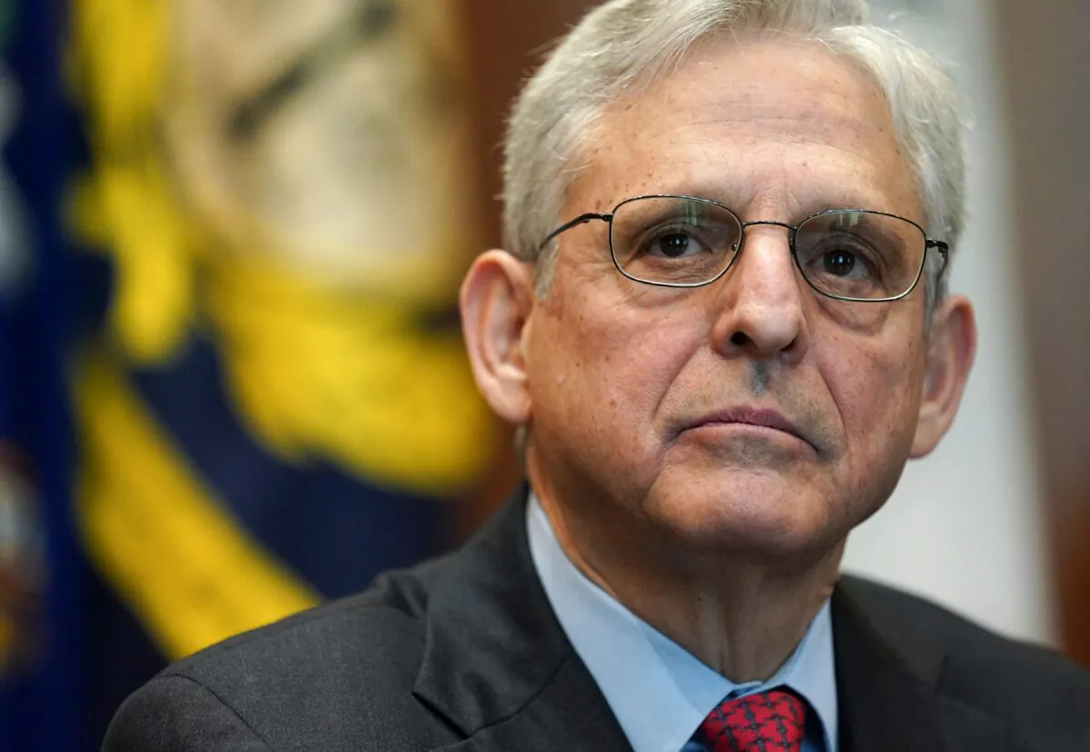 Attorney General Merrick Garland convenes a Justice Department meeting in Washington D.C. on March 10, 2022. (Kevin Lamarque/Pool/AFP via Getty Images)