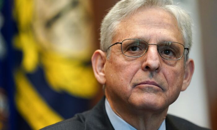 Attorney General Merrick Garland convenes a Justice Department meeting in Washington on March 10, 2022. (Kevin Lamarque/Pool/AFP via Getty Images)