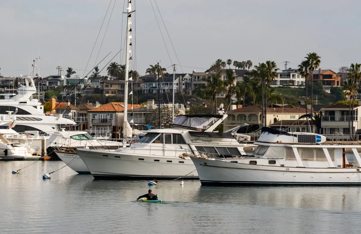 Newport Harbor in Newport Beach, Calif., on Feb. 20, 2022. (John Fredricks/The Epoch Times)