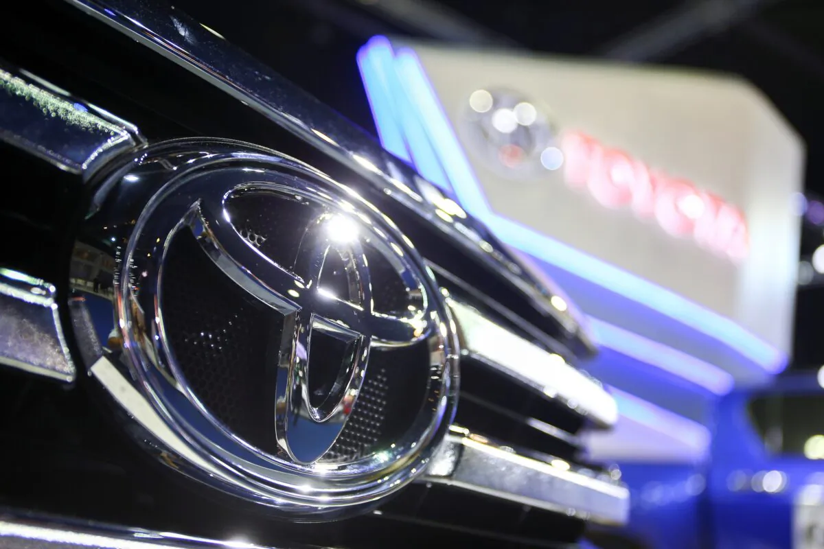 The Toyota logo is pictured at the 38th Bangkok International Motor Show in Bangkok, Thailand, on March 28, 2017. (Athit Perawongmetha/Reuters)