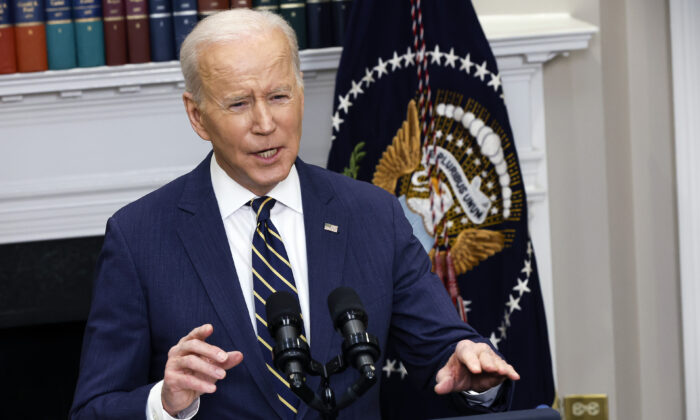 President Joe Biden speaks in Washington on March 11, 2022. (Chip Somodevilla/Getty Images)