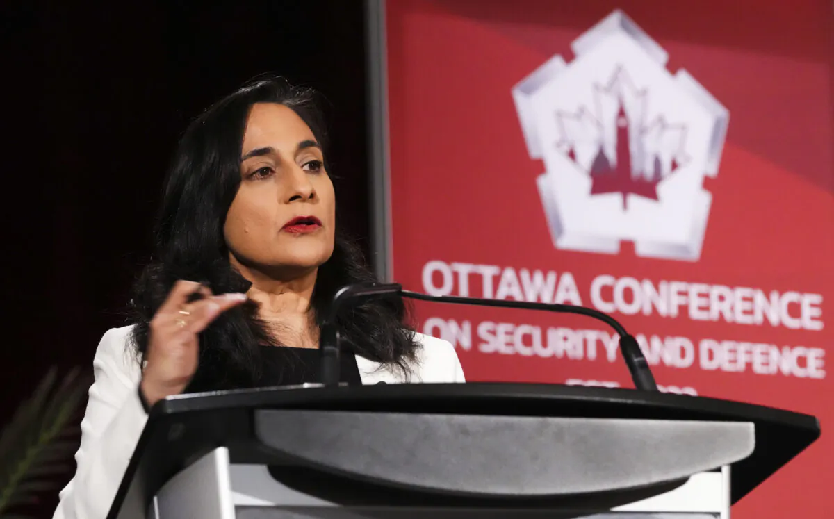 Minister of National Defence Anita Anand speaks at the Ottawa Conference on Security and Defence in Ottawa on March 11, 2022. (The Canadian Press/Sean Kilpatrick)
