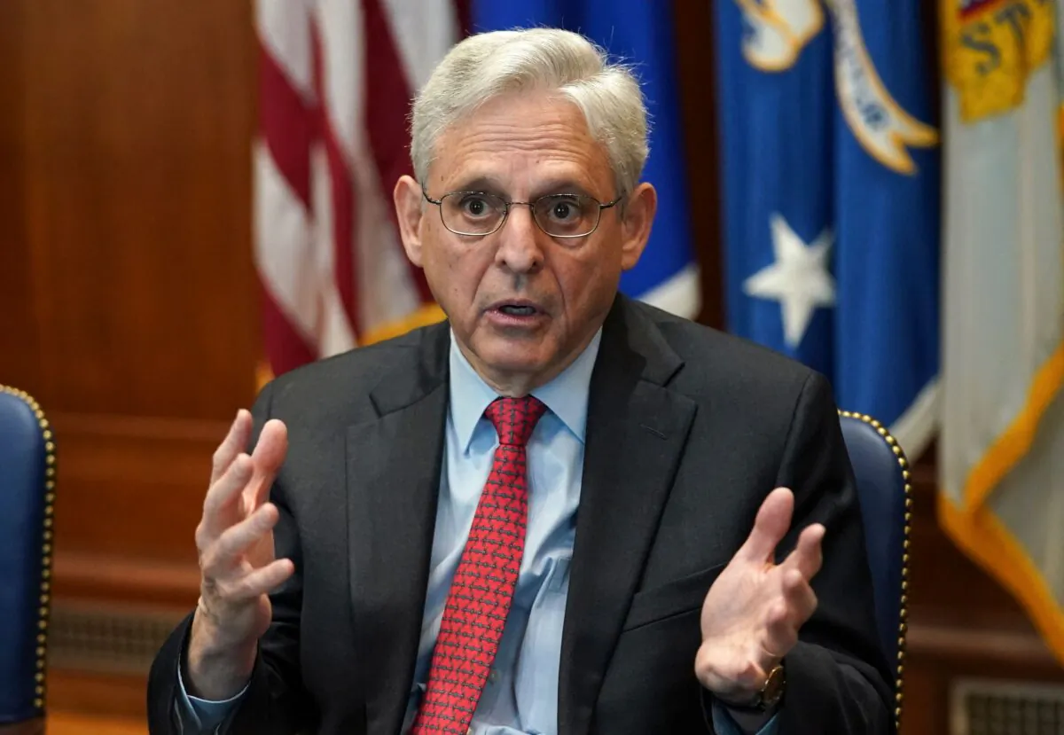 Attorney General Merrick Garland convenes a Justice Department component heads meeting in Washington on March 10, 2022. (Kevin Lamarque/Pool/AFP via Getty Images)