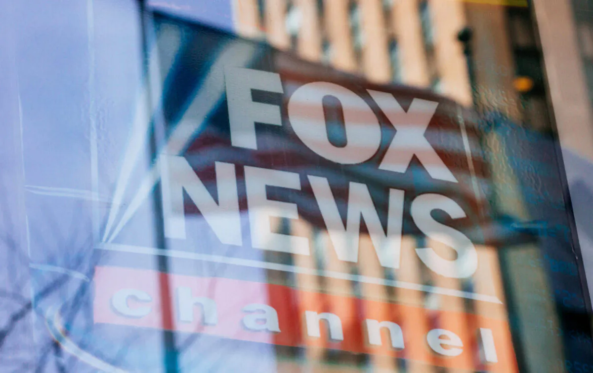 A Fox News channel sign is seen at the News Corp. building in New York on March 20, 2019. (Kevin Hagen/Getty Images)