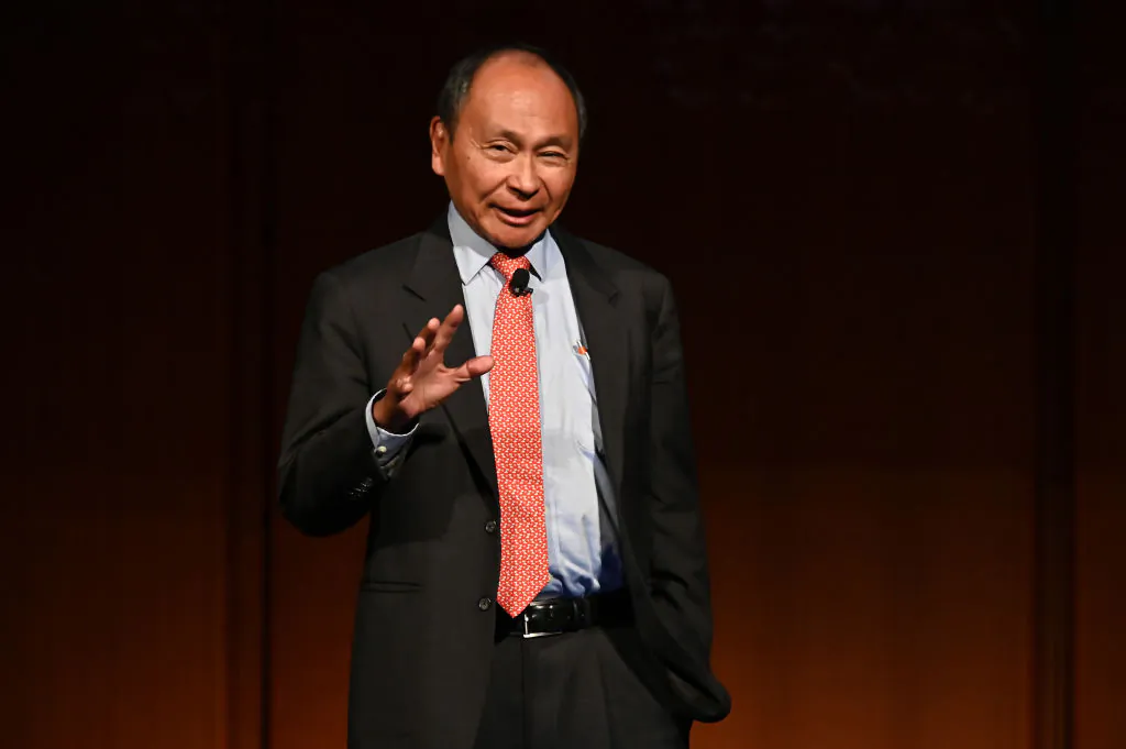 Francis Fukuyama speaks onstage during the "Our Tribal Nature: Tribalism, Politics, and Evolution" symposium in New York City on Sept. 19, 2019. (Astrid Stawiarz/Getty Images for The Leakey Foundation)