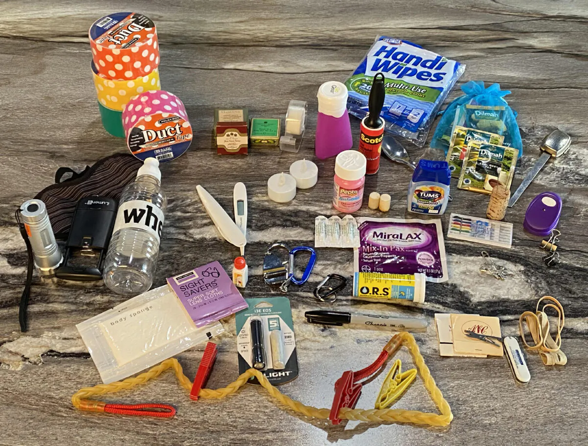 Packing a cache of useful items can prevent problems that could ruin a vacation. (Photo courtesy of Philip Courter)
