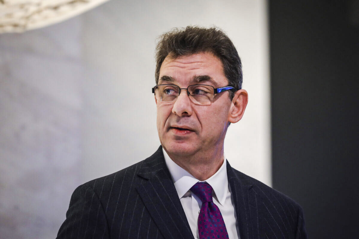 Albert Bourla, chief executive officer of Pfizer pharmaceutical company, at the New York Stock Exchange in New York on Jan. 17, 2019. (Drew Angerer/Getty Images)