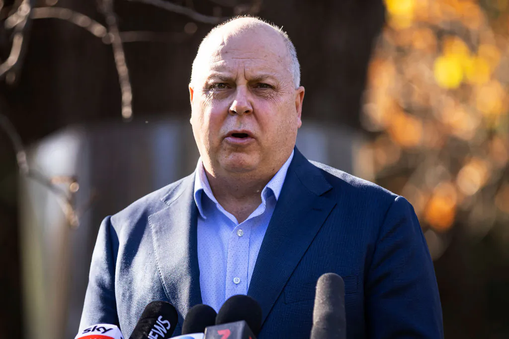 Victorian Treasurer Tim Pallas speaks to the media during a press conference in Melbourne, Australia, on May 30, 2021. (Daniel Pockett/Getty Images)