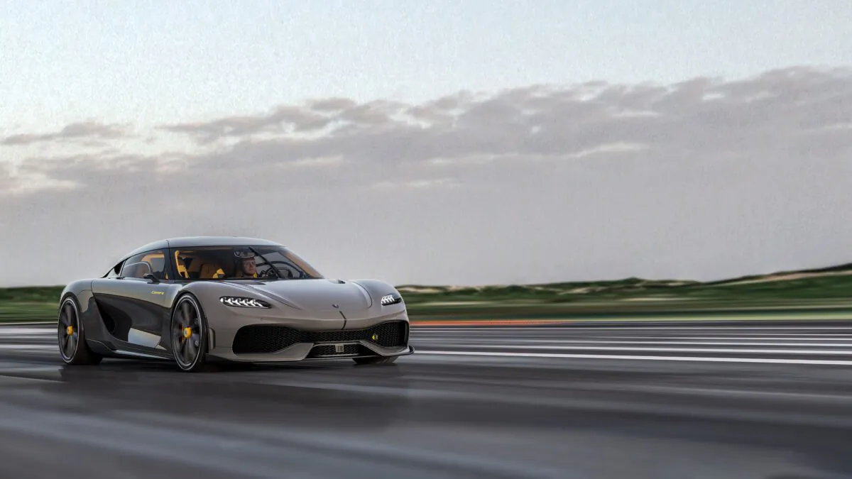 Koenigsberg Gemera 4-seat supercar on the track (Courtesy of Koenigsberg)