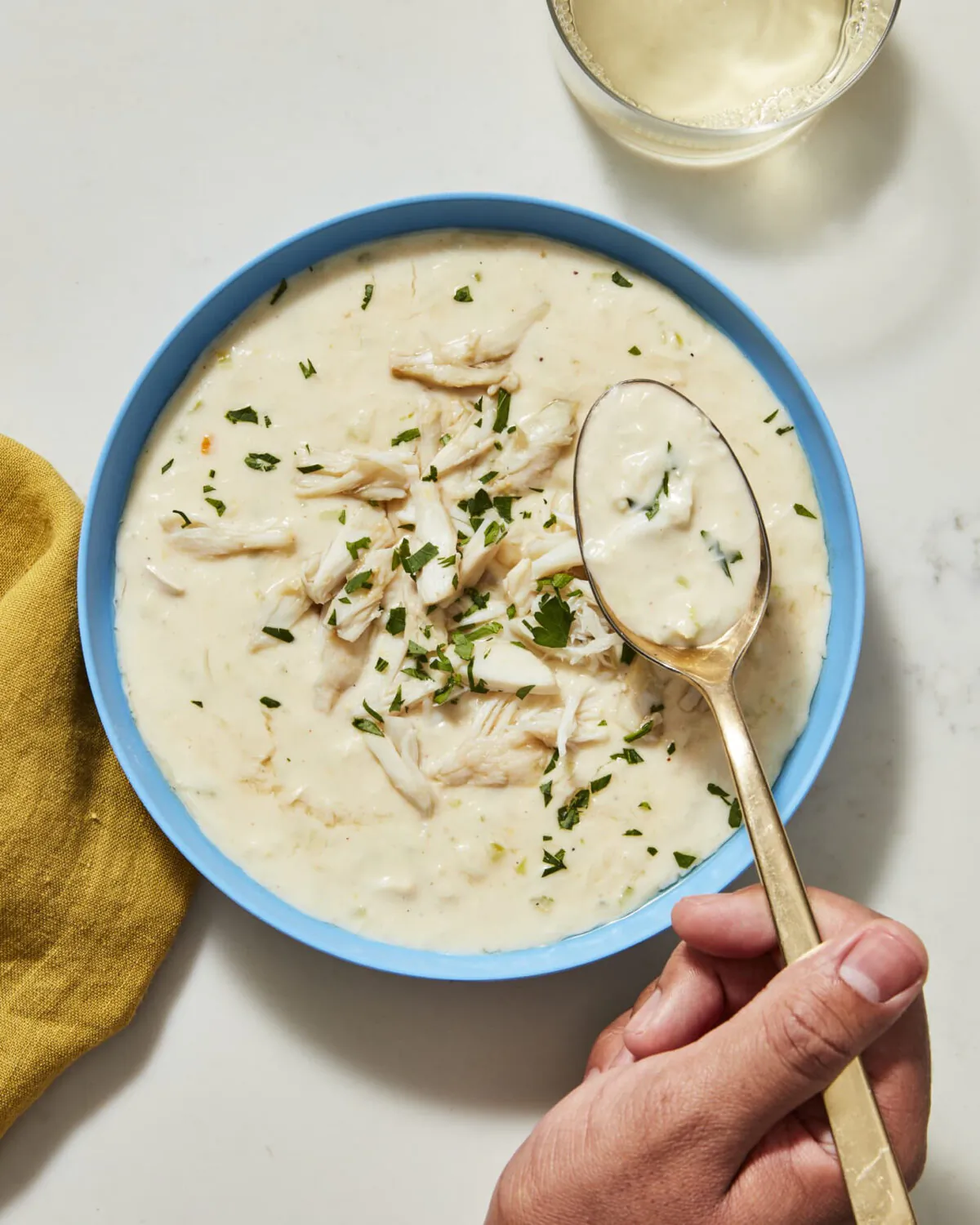 This creamy seafood chowder is full of tender lumps of crab. (Christopher Testani/TNS)