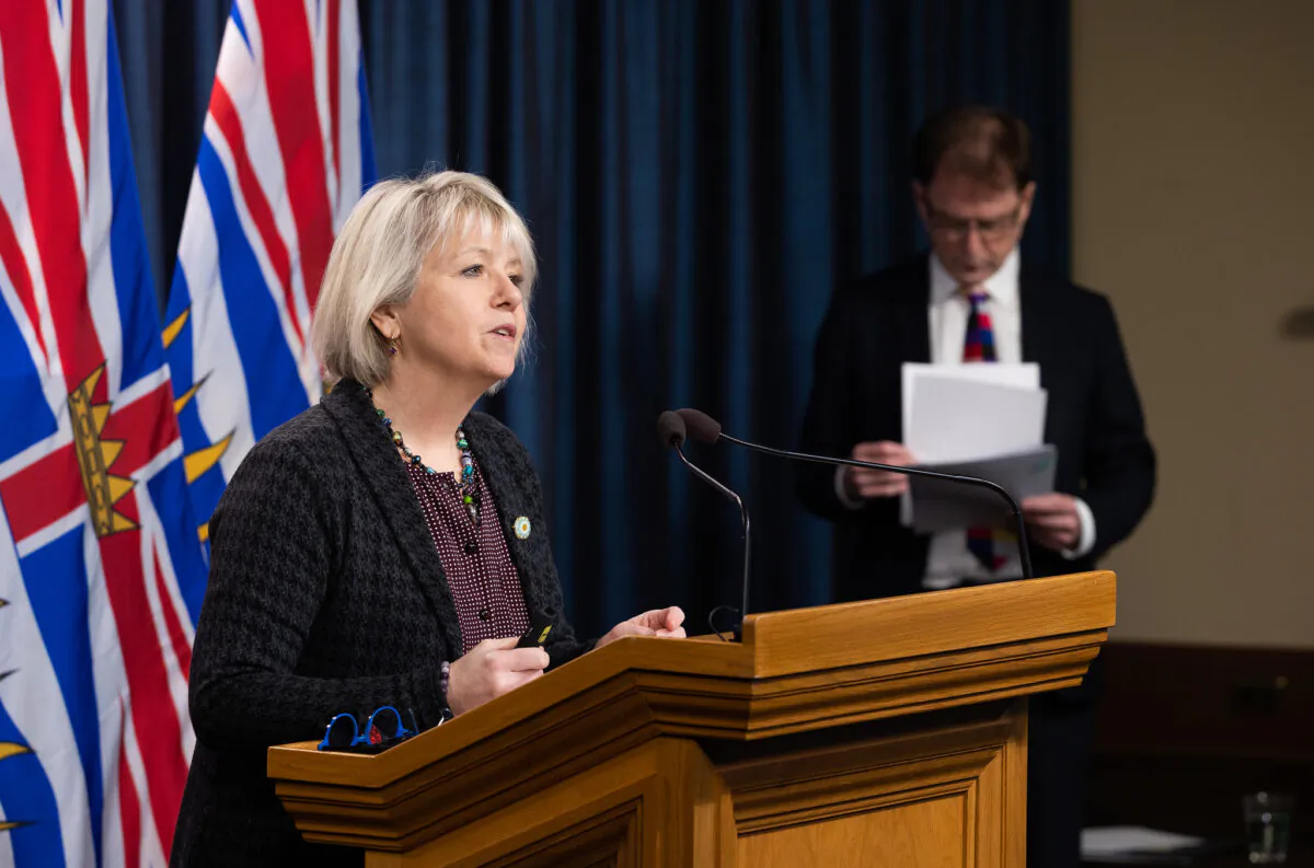 B.C.’s Chief Provincial Health Officer Dr. Bonnie Henry and Health Minister Adrian Dix provide an update on COVID-19 on March 10, 2022. (B.C. Ministry of Health)